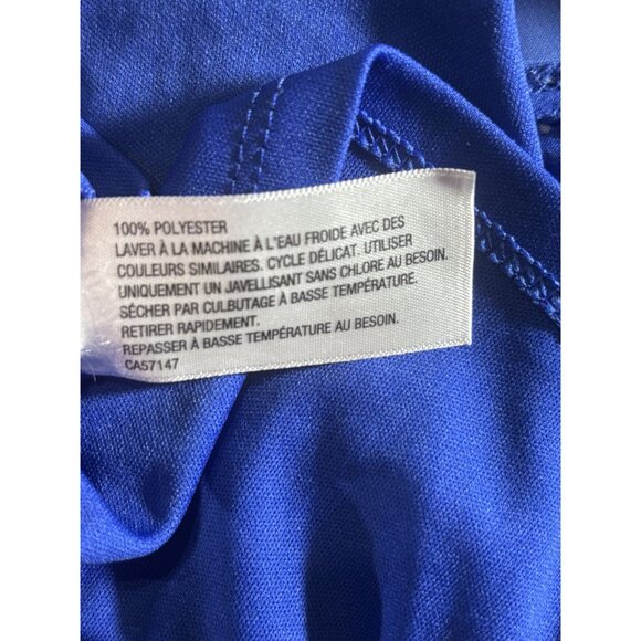 Mossimo Blue Tiered Sleeveless Polka Dot Dress M/M Button Front Elastic Waist - Picture 8 of 8